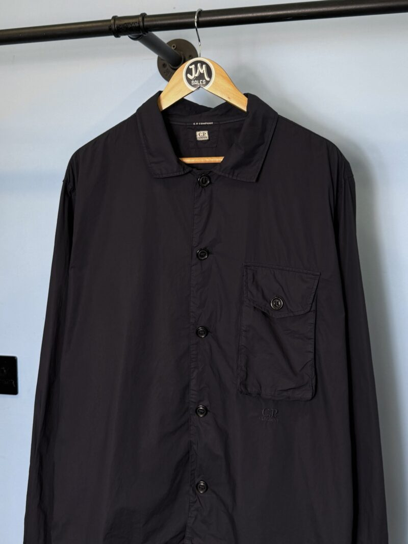 Alternative view of XXL C.P. Company Navy Blue Embroidered Logo Button Down Shirt Overshirt
