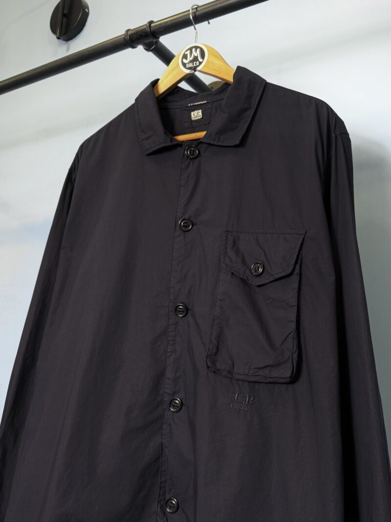 XXL C.P. Company Navy Blue Embroidered Logo Button Down Shirt Overshirt - Image 3