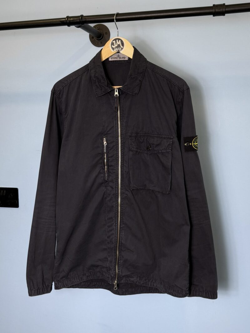 Large Stone Island Navy Blue Old Dye Overshirt Jacket