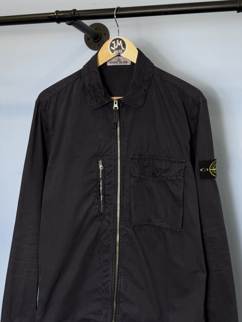 Alternative view of Large Stone Island Navy Blue Old Dye Overshirt Jacket