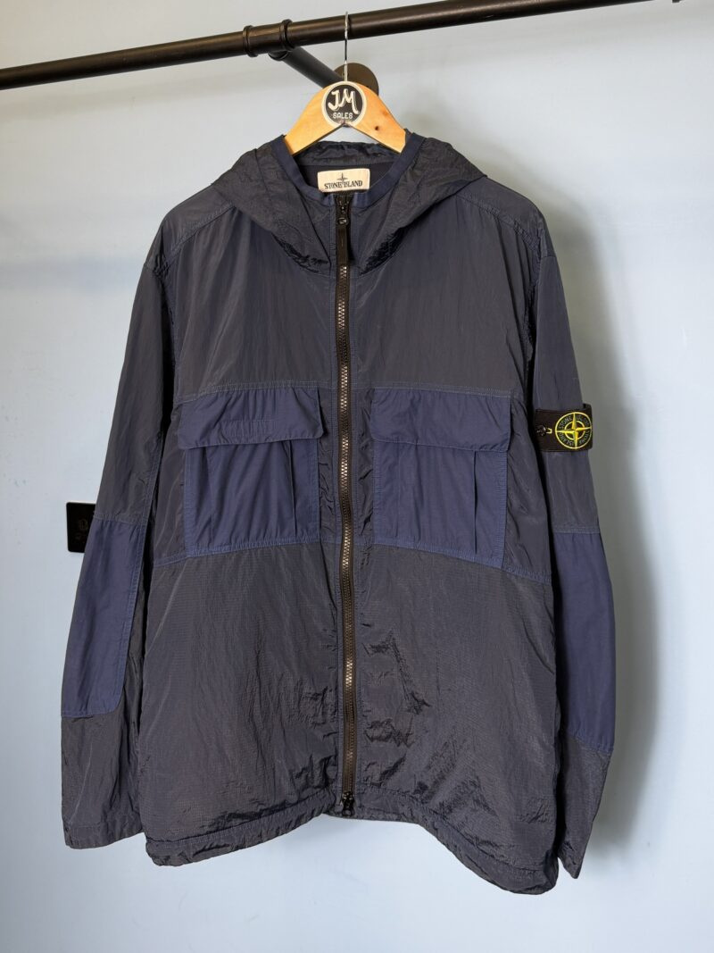 XXL Stone Island Blue Nylon Metal Watro Ripstop Lightweight Jacket