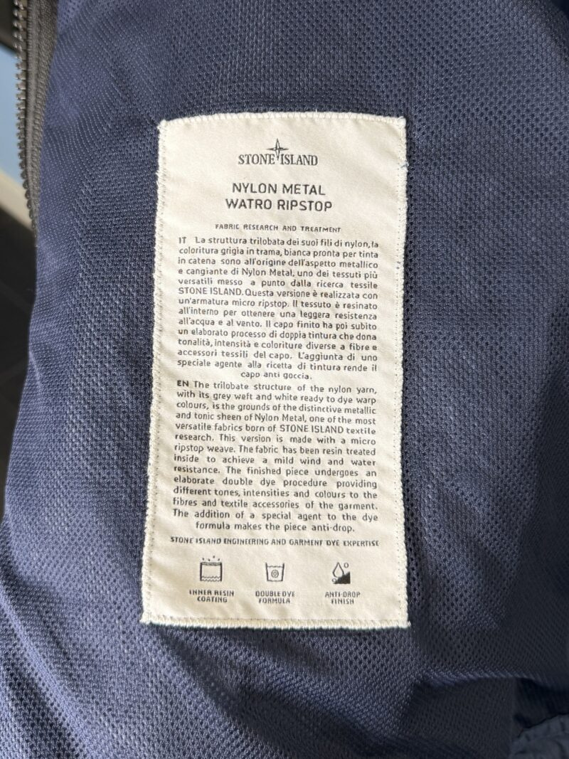 XXL Stone Island Blue Nylon Metal Watro Ripstop Lightweight Jacket - Image 4