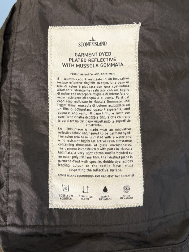 Medium Stone Island Silver Black Plated Reflective with Mussola Gommata Jacket - Image 7