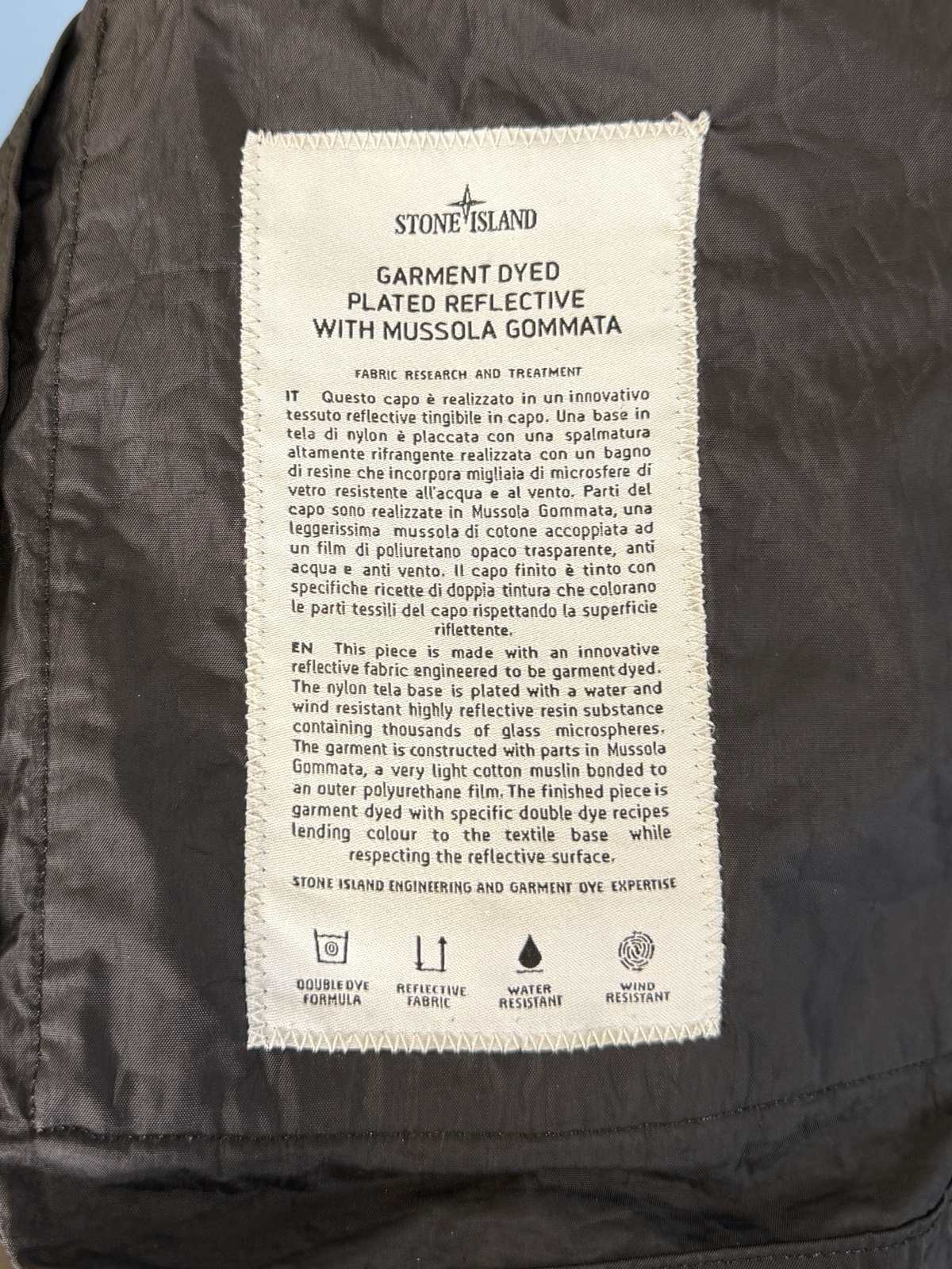 Medium Stone Island Silver Black Plated Reflective with Mussola Gommata Jacket - Image 7