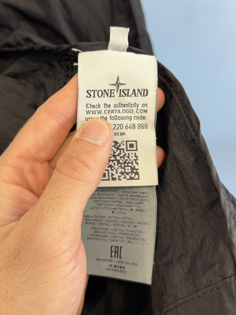 Medium Stone Island Silver Black Plated Reflective with Mussola Gommata Jacket - Image 8
