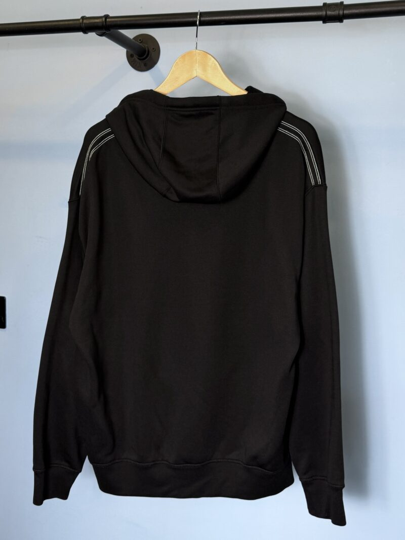 XL Stone Island Black Baby Blue Spellout Technical Fabric Hoodie Jumper - Image 4