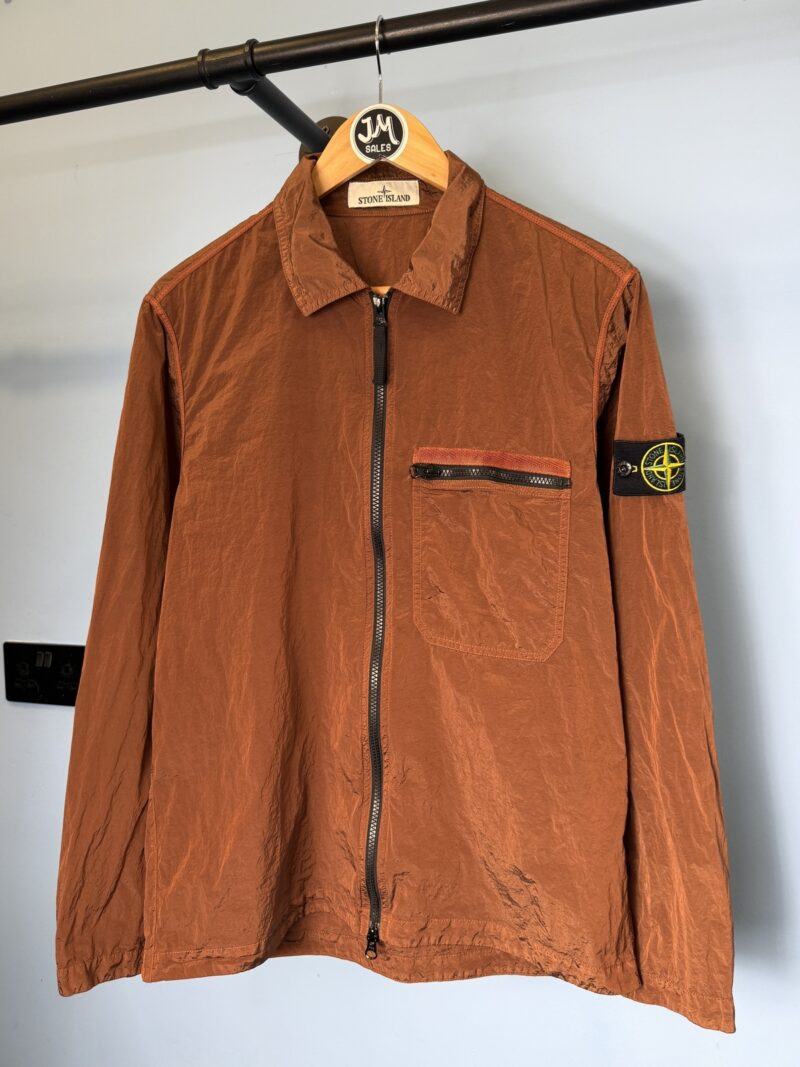Medium Stone Island Dark Orange Nylon Metal Lightweight Overshirt Jacket