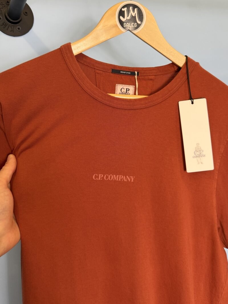 BNWT Medium C.P. Company Rust Orange Resist Dyed T-Shirt - Image 3