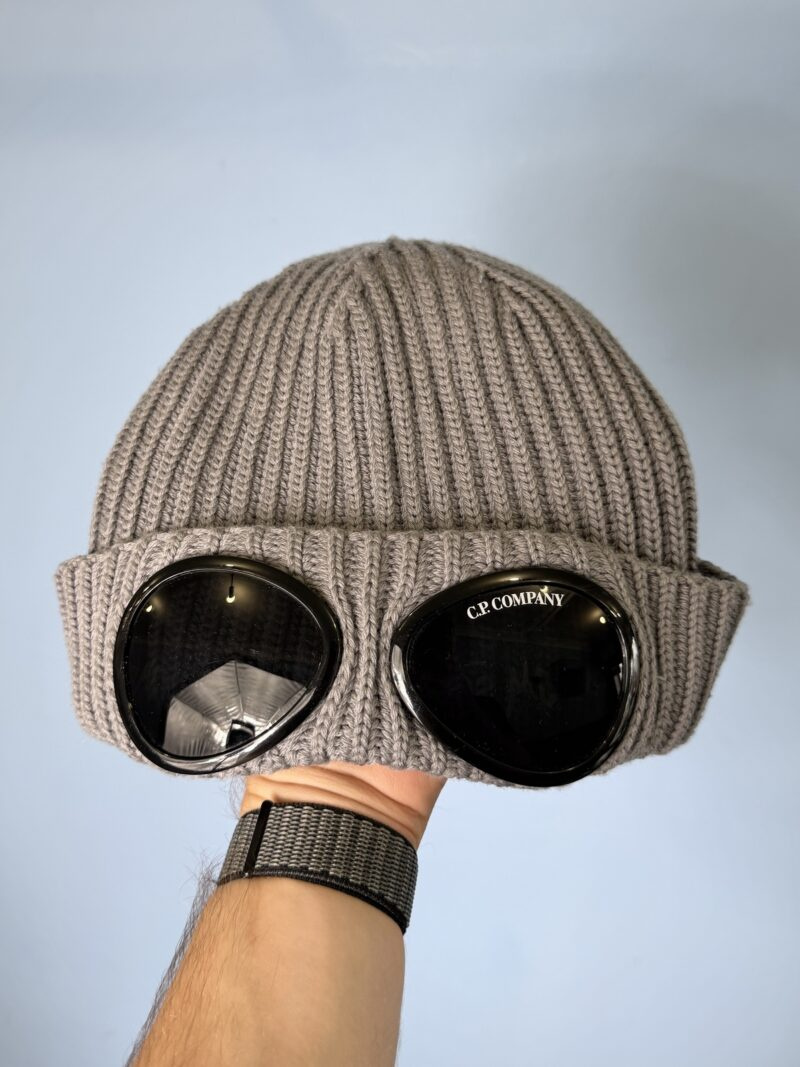 Alternative view of One Size C.P. Company Grey Goggle Ribbed Beanie Hat