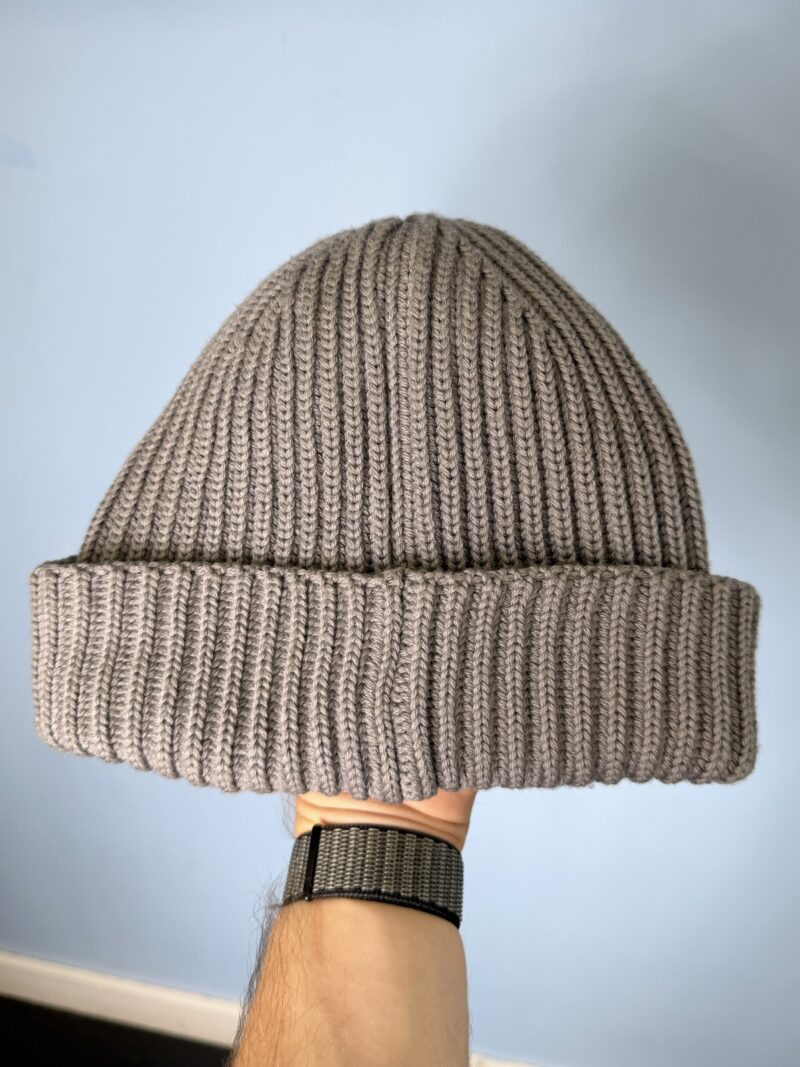 One Size C.P. Company Grey Goggle Ribbed Beanie Hat - Image 3