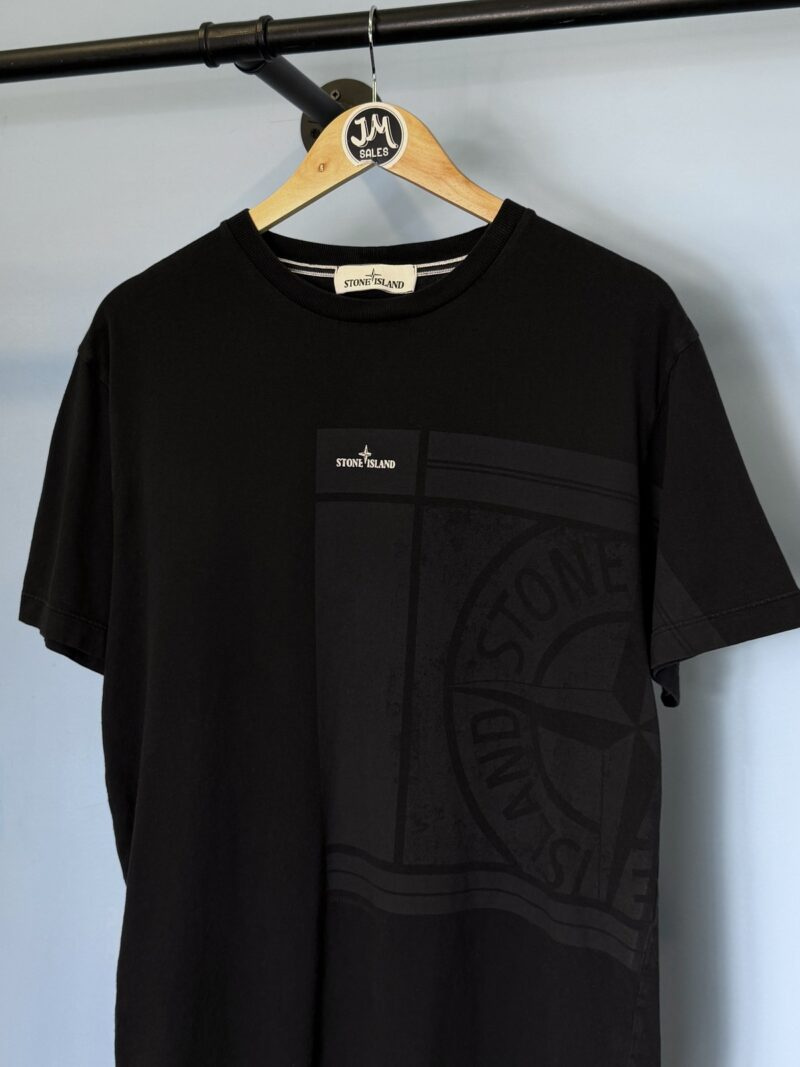 Alternative view of Large Stone Island Black Graphic Big Print T-Shirt