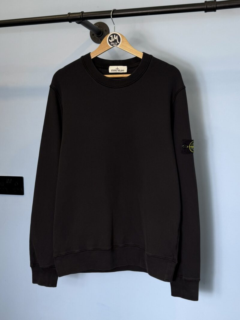 Large Stone Island Black Crewneck Sweatshirt Jumper