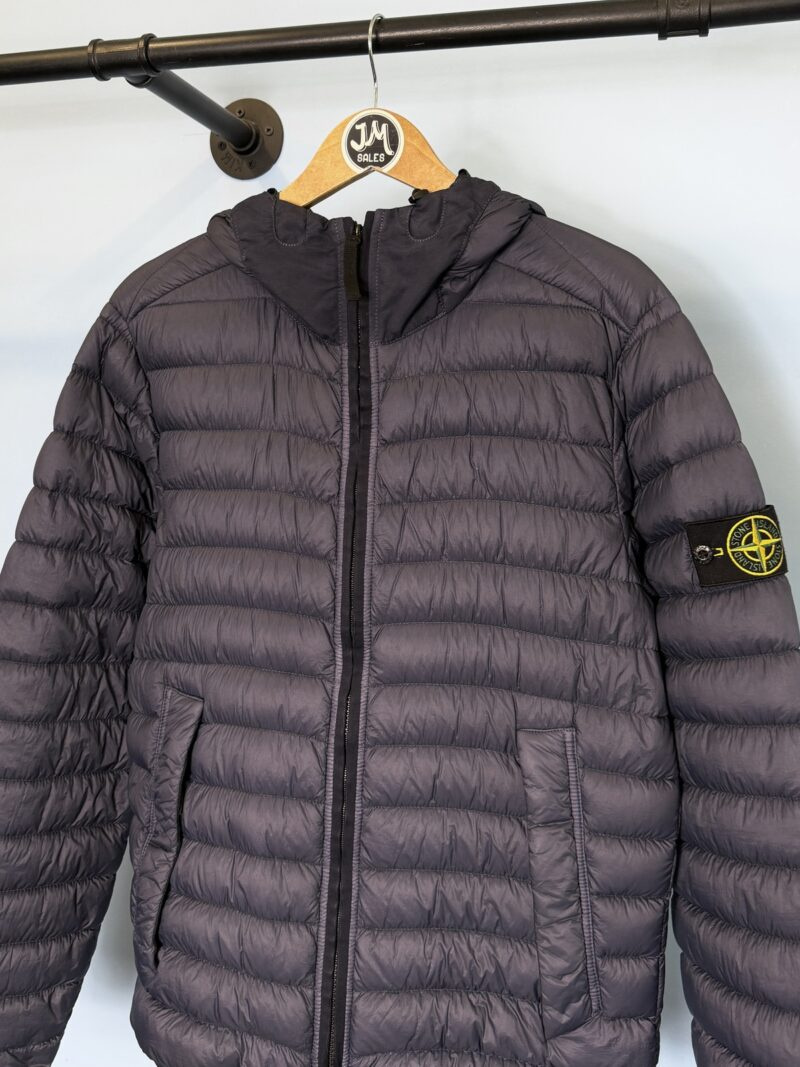 Alternative view of Medium Stone Island Blue Garment Dyed Micro Yarn Down Coat Jacket