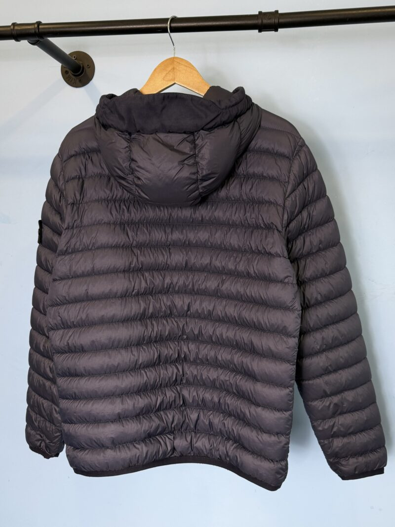 Medium Stone Island Blue Garment Dyed Micro Yarn Down Coat Jacket - Image 4