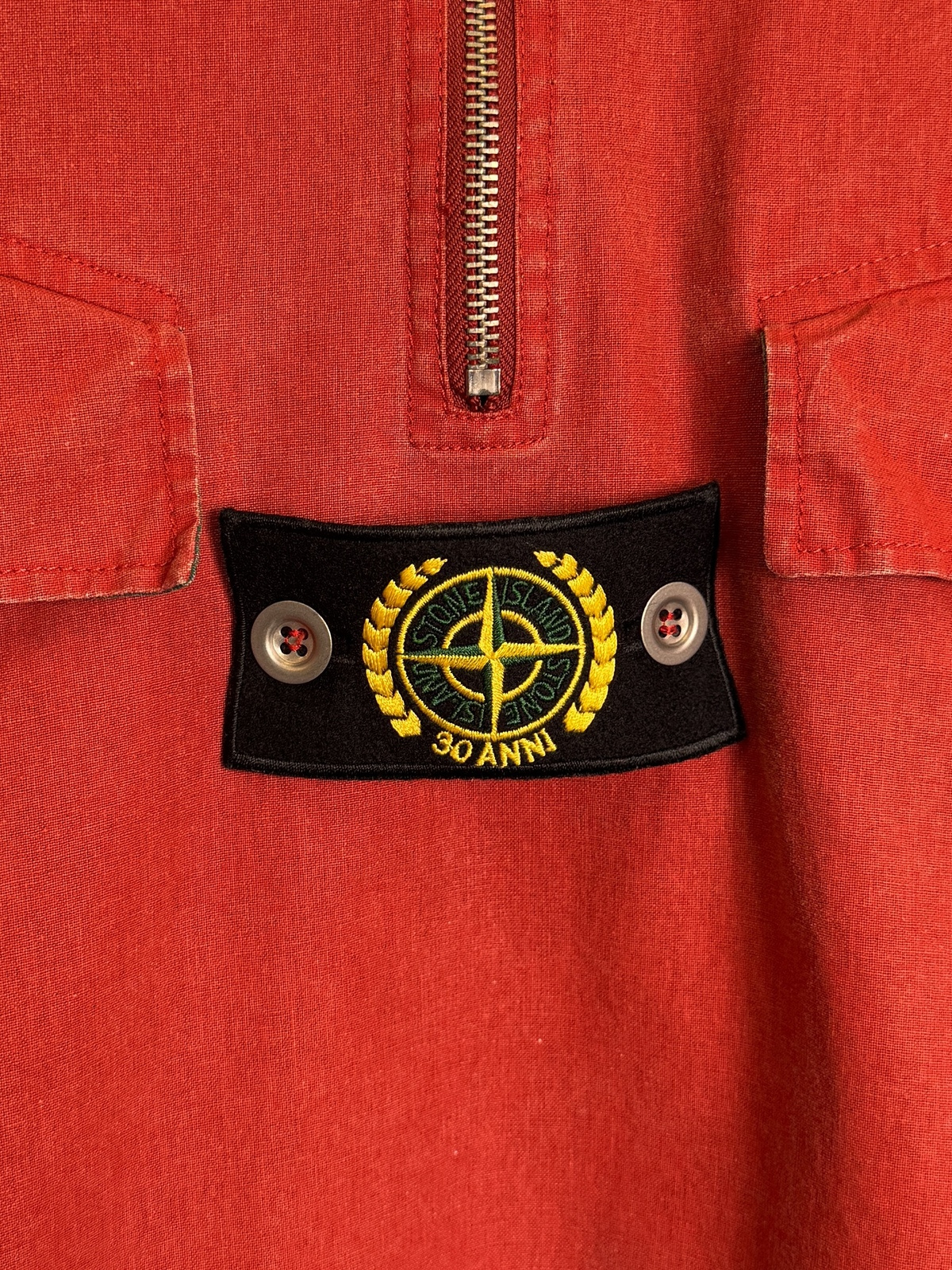 XL Stone Island Red Green 30th Anniversary 2012 Tela Stella Smock Jacket - Image 4