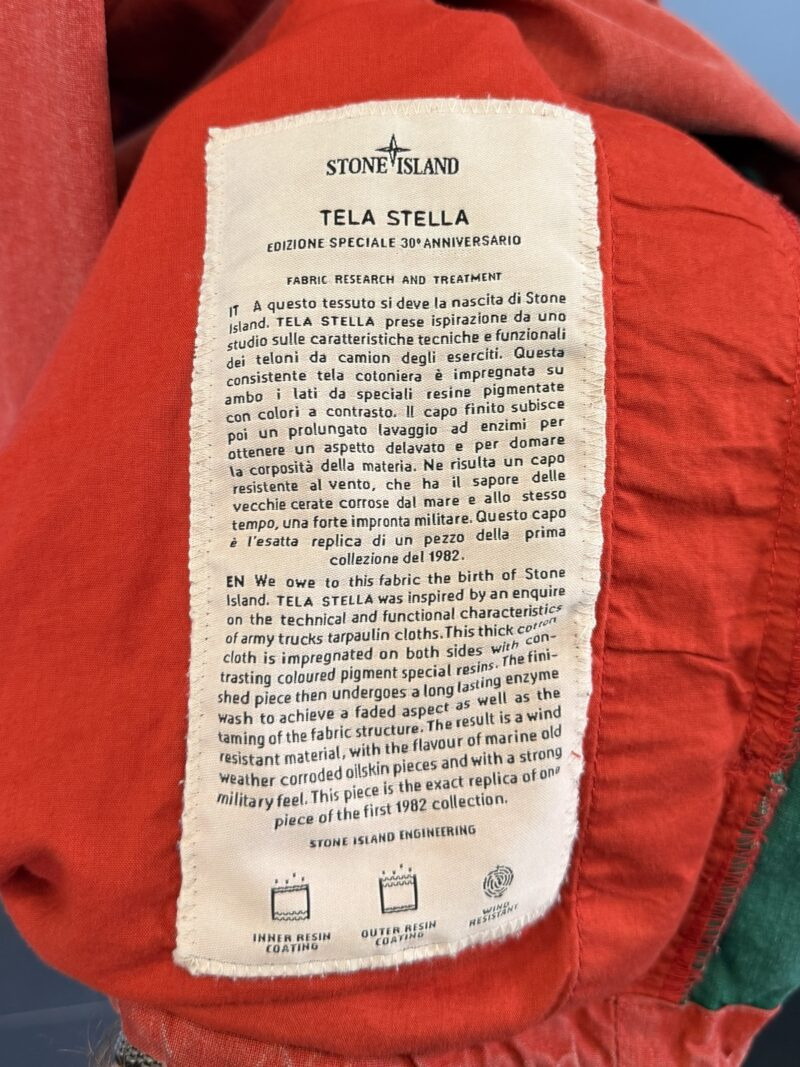 XL Stone Island Red Green 30th Anniversary 2012 Tela Stella Smock Jacket - Image 7