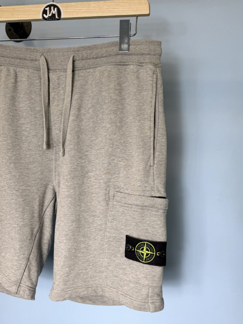 Alternative view of Large Stone Island Grey Cargo Jogger Shorts 34W