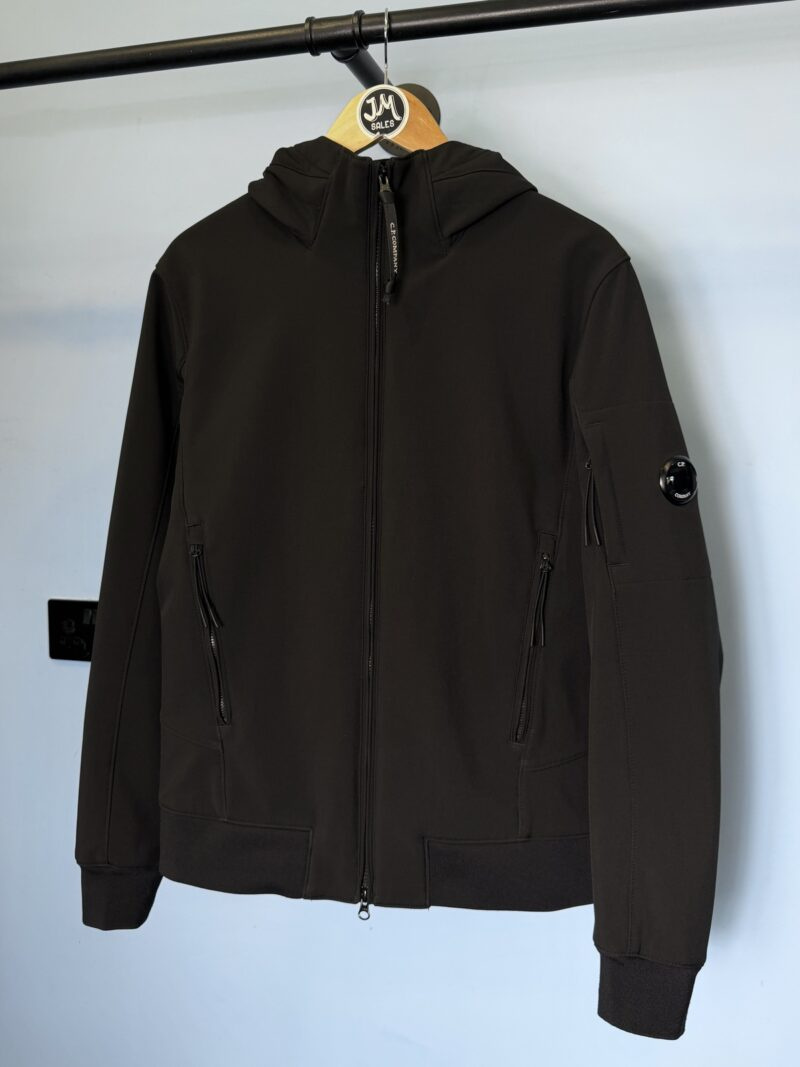 Medium C.P. Company Black Fleece Lined Soft Shell Jacket