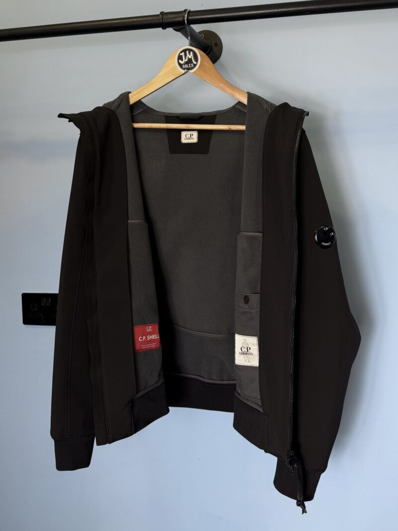 Medium C.P. Company Black Fleece Lined Soft Shell Jacket - Image 3