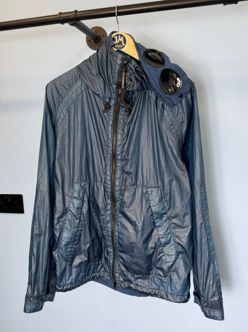 Medium C.P. Company Blue Nyber Lightweight Goggle Jacket