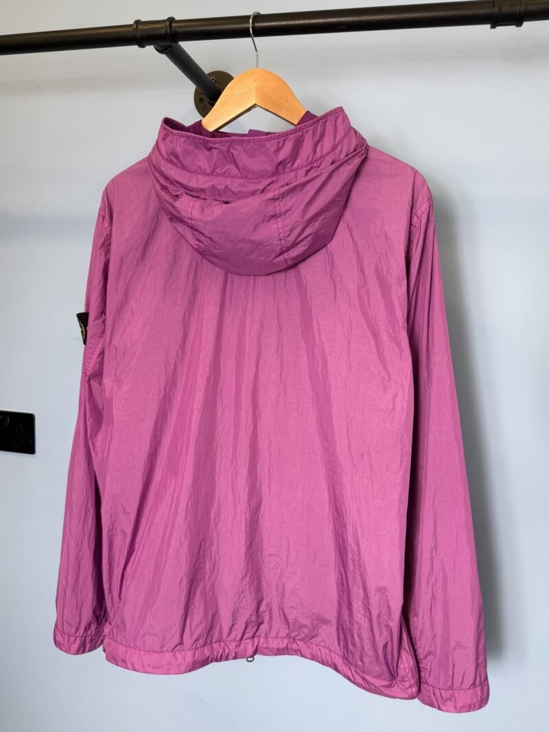 Large Stone Island Pinky Purple Garment Dyed Crinkle Reps NY Lightweight Jacket - Image 4