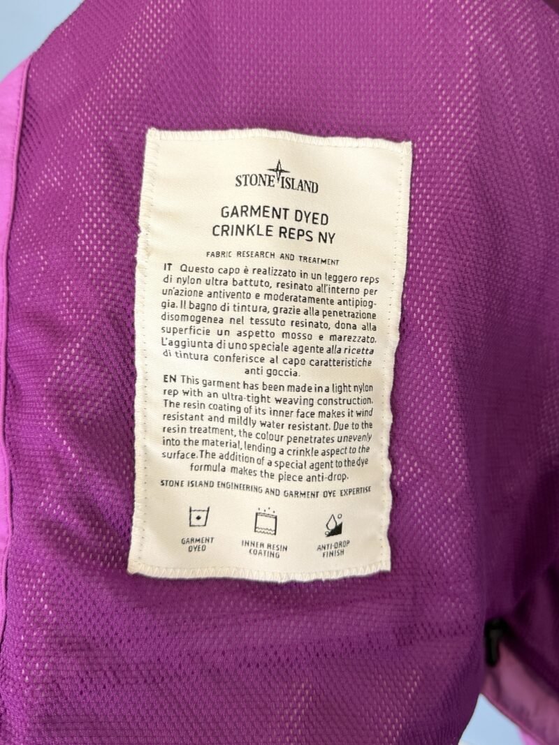 Large Stone Island Pinky Purple Garment Dyed Crinkle Reps NY Lightweight Jacket - Image 5