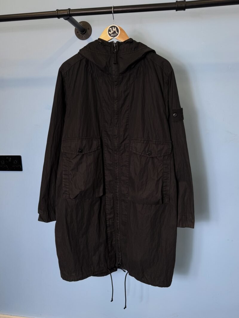 Medium Stone Island Ghost Black 50 Fili Resinata Parka Jacket