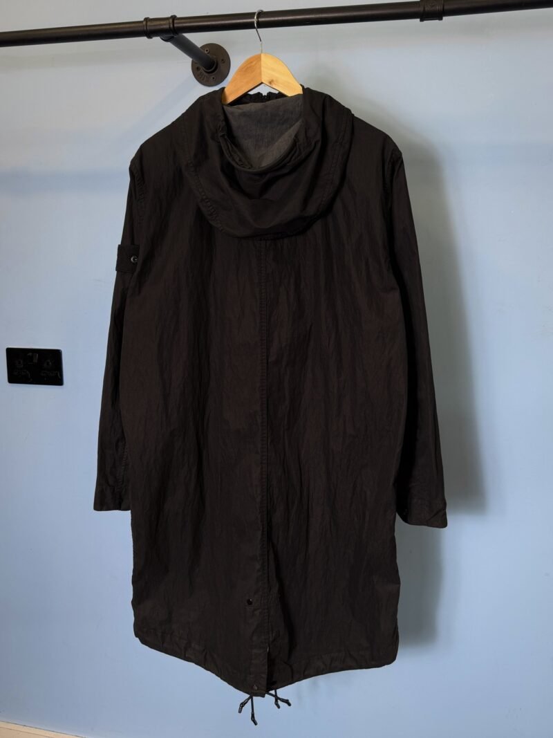 Medium Stone Island Ghost Black 50 Fili Resinata Parka Jacket - Image 3