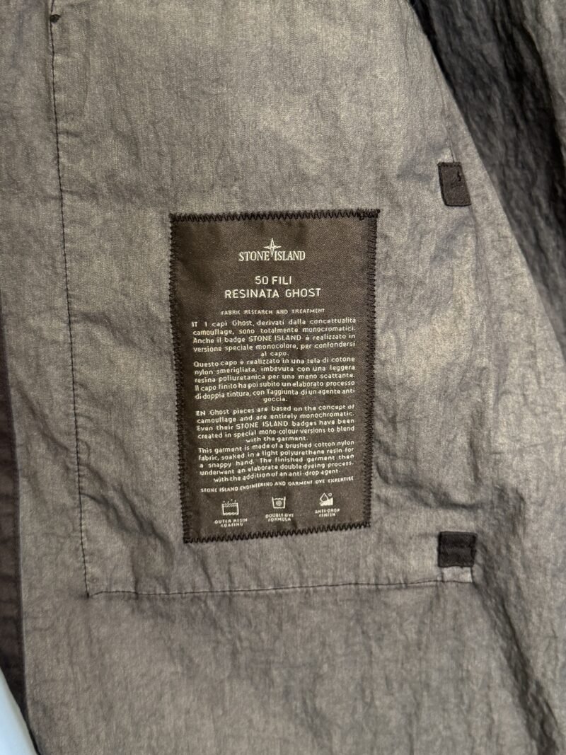 Medium Stone Island Ghost Black 50 Fili Resinata Parka Jacket - Image 4