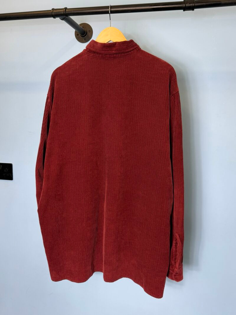 RARE XXL Stone Island 1995 Red Corduroy Quarter Zip - Image 6