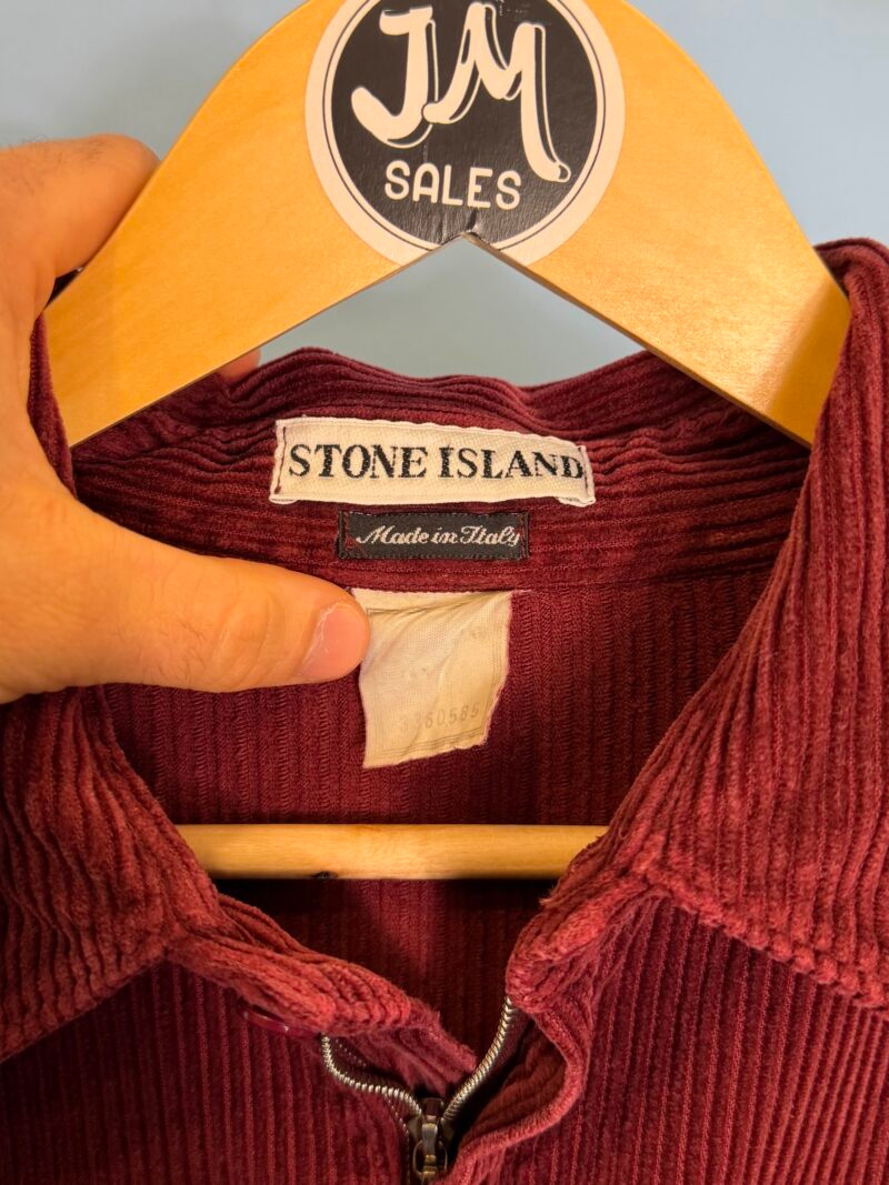 RARE XXL Stone Island 1995 Red Corduroy Quarter Zip - Image 7