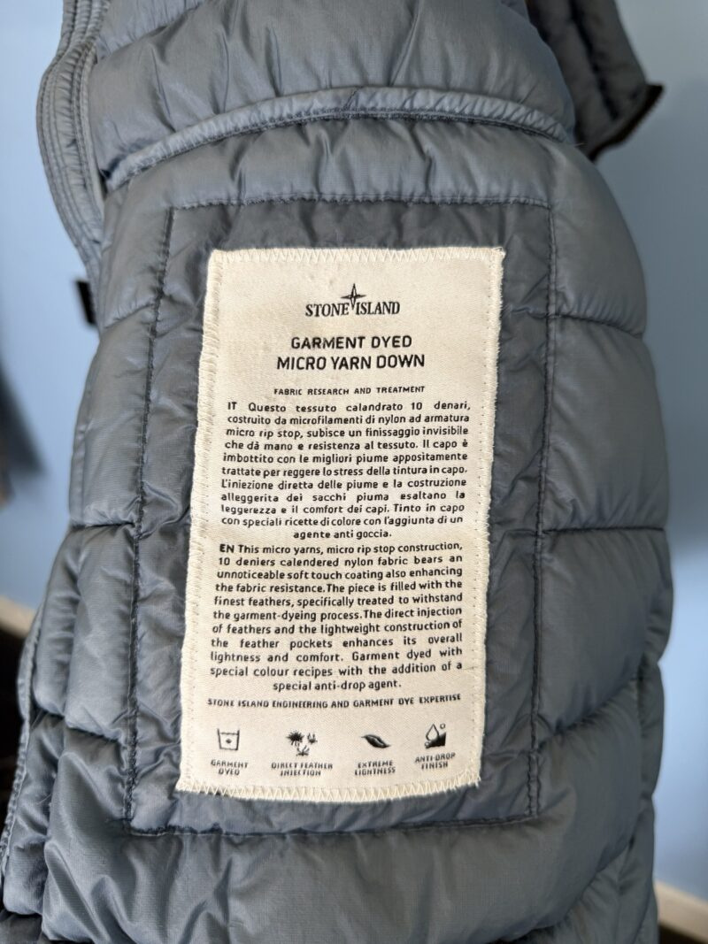 XXL Stone Island Light Blue Garment Dyed Micro Yarn Down Gilet - Image 6