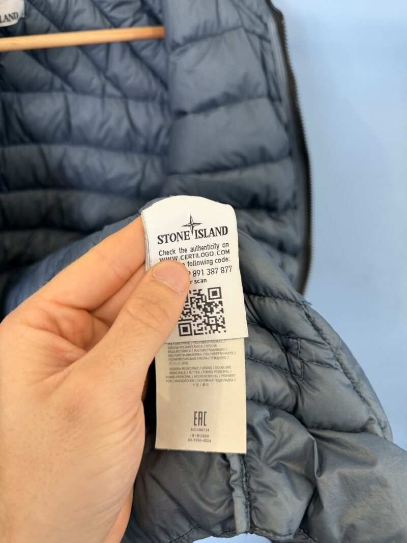 XXL Stone Island Light Blue Garment Dyed Micro Yarn Down Gilet - Image 7