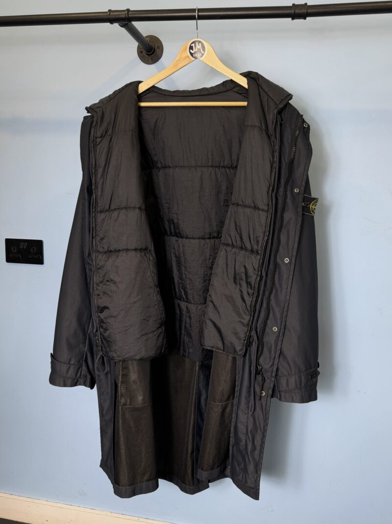 XXL Stone Island Navy Blue 1997 Nylam Trench Green Edge Jacket with Padded Liner - Image 5