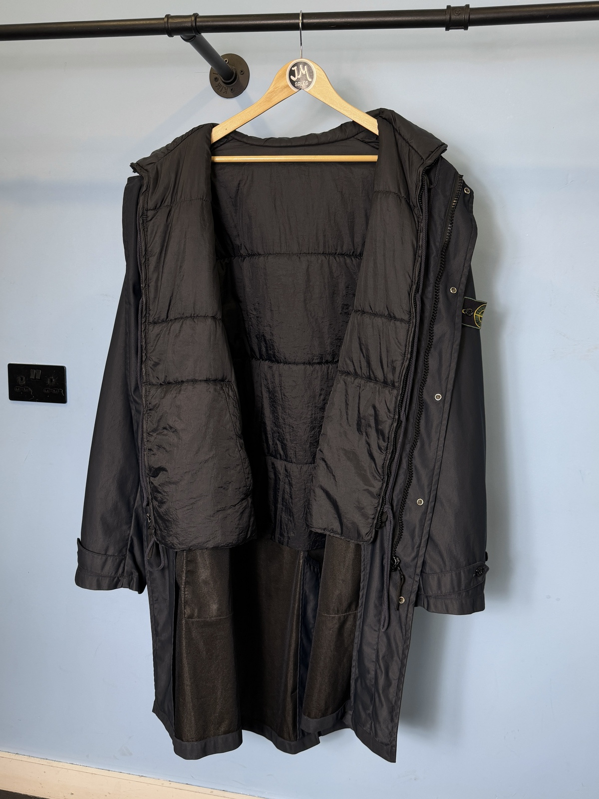 XXL Stone Island Navy Blue 1997 Nylam Trench Green Edge Jacket with Padded Liner - Image 5