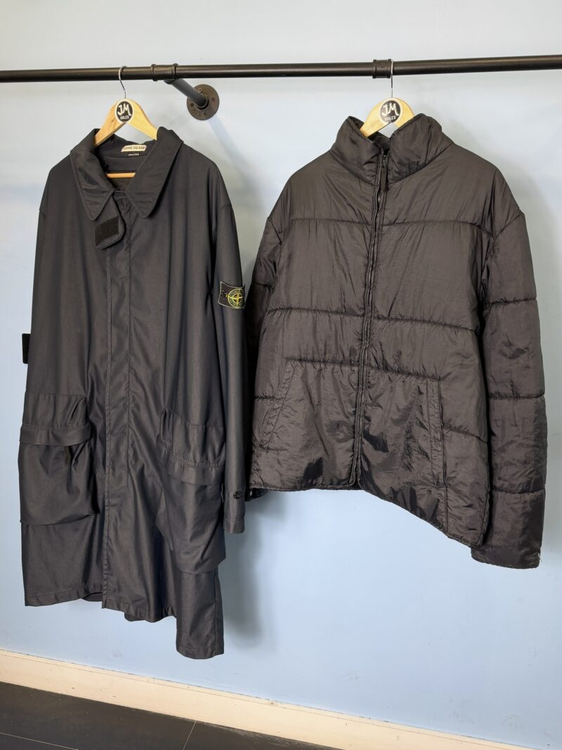 XXL Stone Island Navy Blue 1997 Nylam Trench Green Edge Jacket with Padded Liner - Image 6