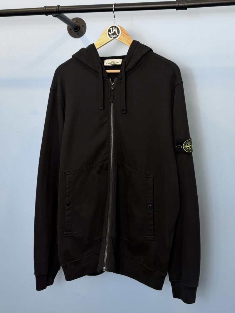 XXL Stone Island Black Full Zip Hoodie Jumper