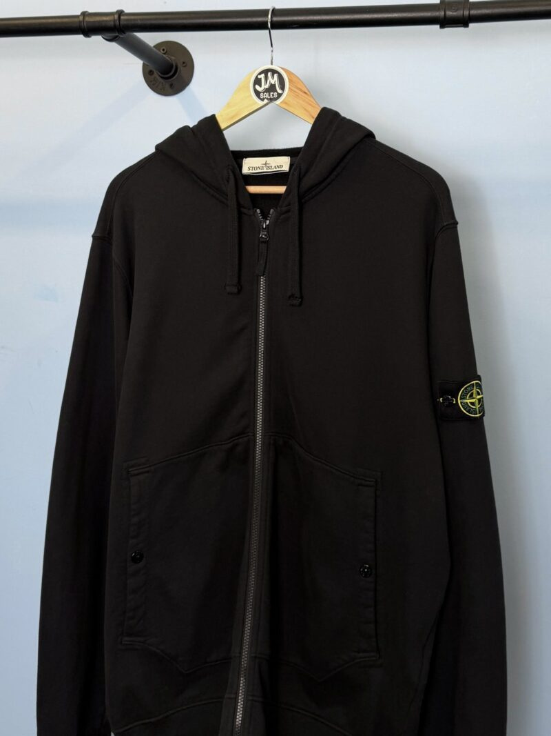 Alternative view of XXL Stone Island Black Full Zip Hoodie Jumper