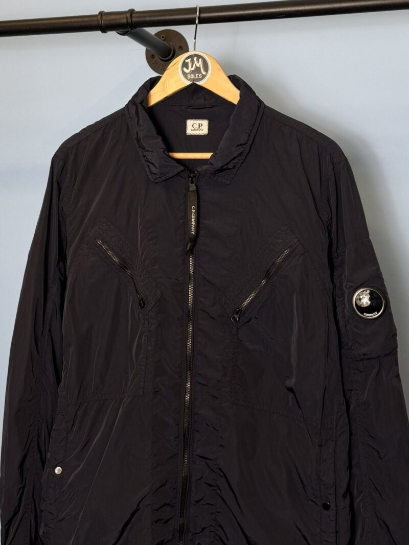 Alternative view of Large C.P. Company Navy Blue Chrome Garment Dyed Nylon Lens Overshirt Jacket