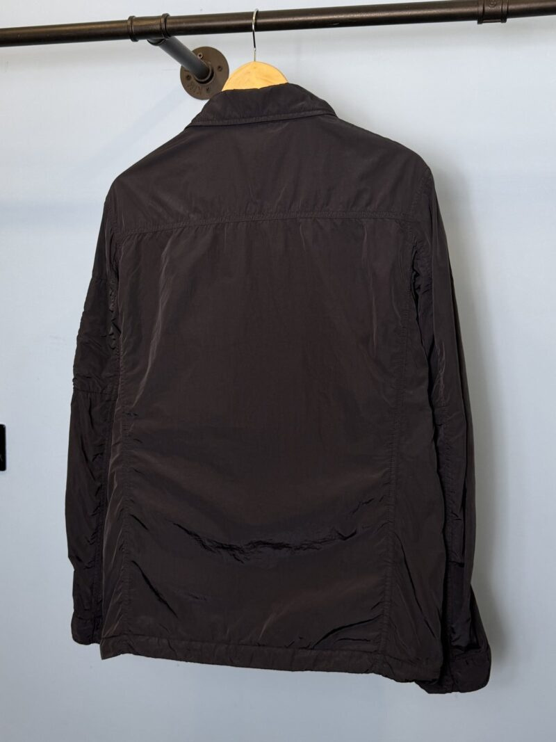 Large C.P. Company Navy Blue Chrome Garment Dyed Nylon Lens Overshirt Jacket - Image 3