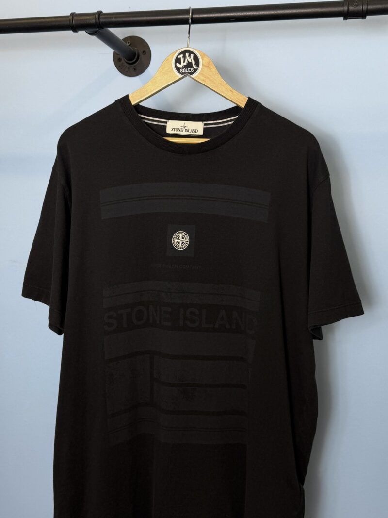 Alternative view of XXL Stone Island Black Graphic Print T-Shirt