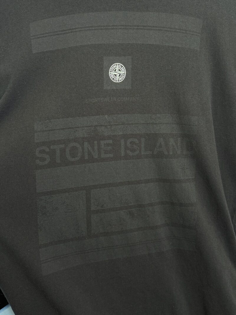 XXL Stone Island Black Graphic Print T-Shirt - Image 3