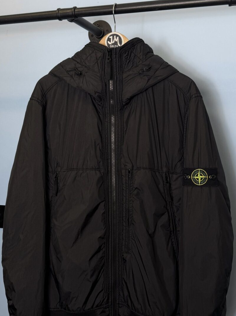Alternative view of XL Stone Island Black Garment Dyed Crinkle Reps NY Hooded Padded Jacket