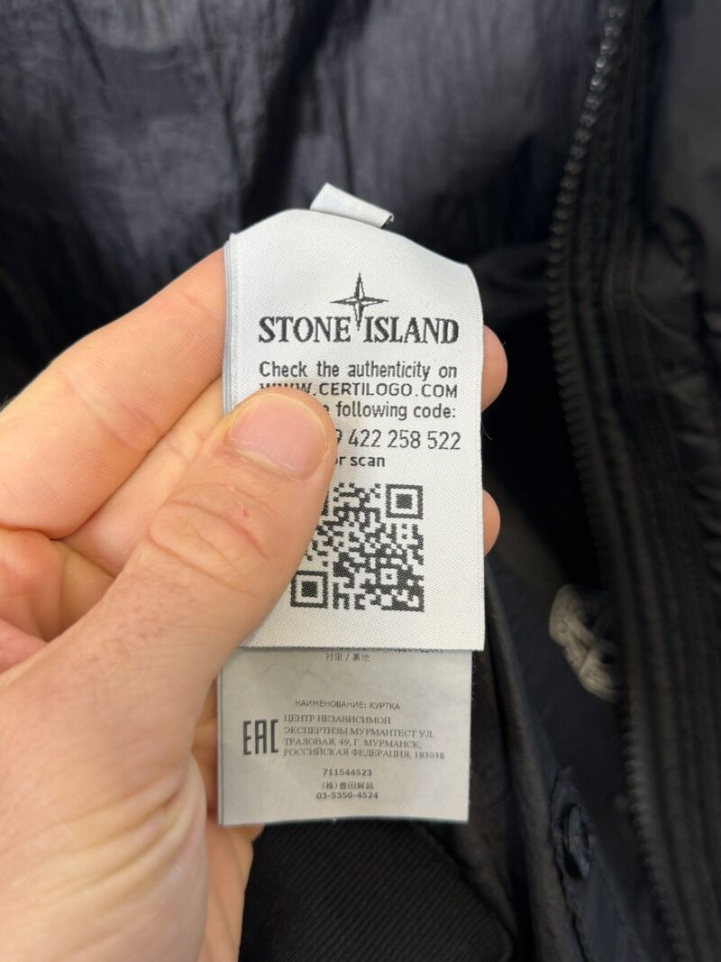 XL Stone Island Black Garment Dyed Crinkle Reps NY Hooded Padded Jacket - Image 6