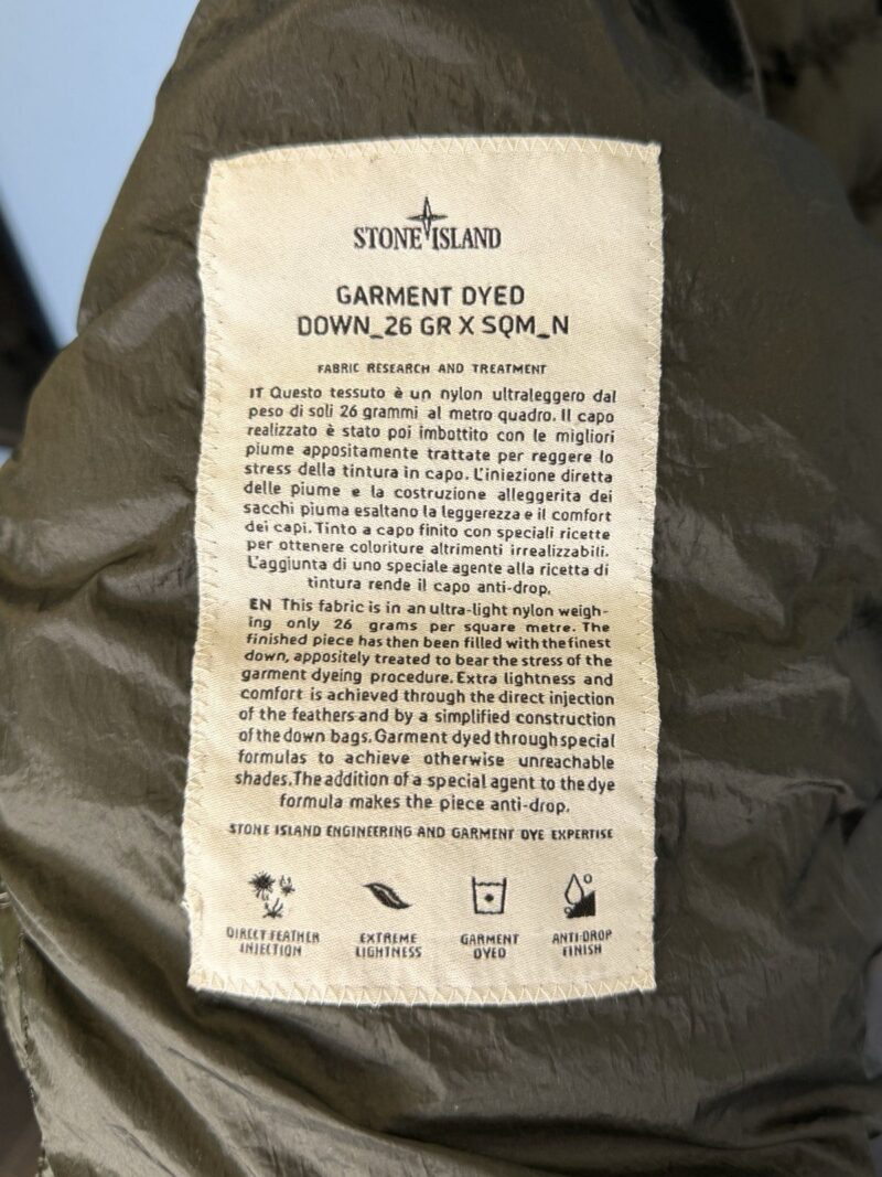 XXL Stone Island Green Garment Dyed Down 26 GR X SQM N Puffer Jacket - Image 4