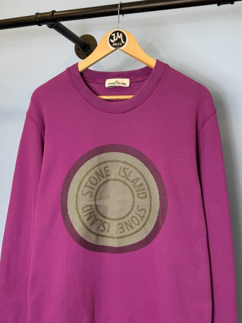 XL Stone Island Purple Lenticular 3D Print Crewneck Sweatshirt Jumper - Image 2
