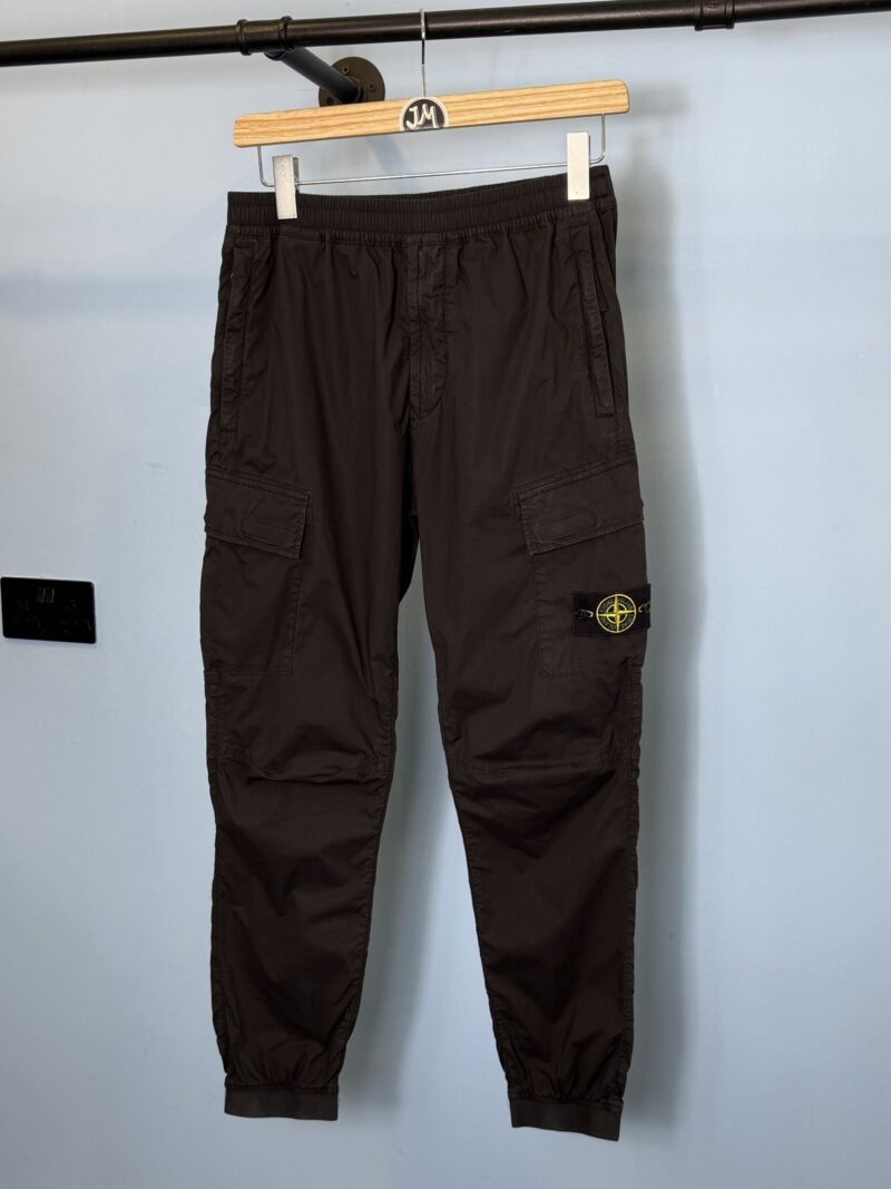 32W Stone Island Black Regular Tapered Fit RE-T Cargos Medium