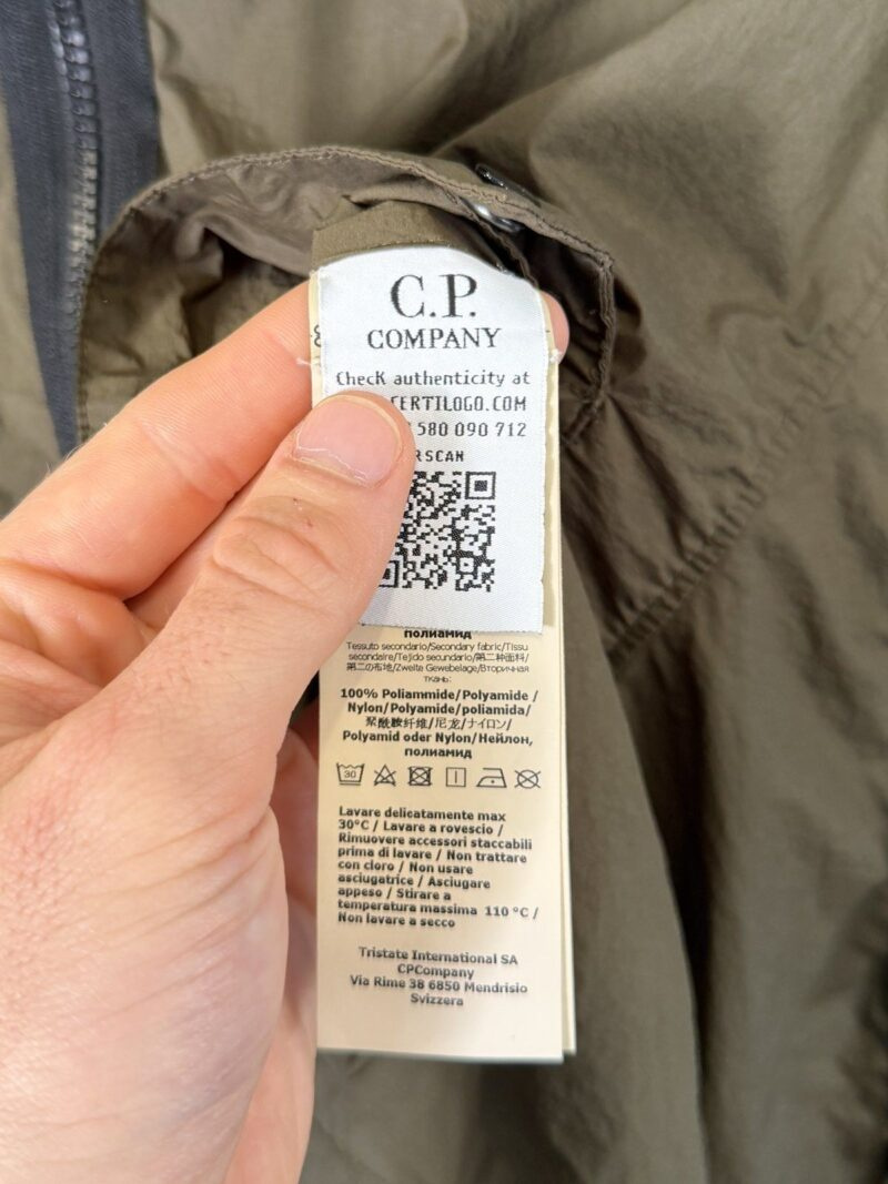 Large C.P. Company Khaki Green Taylon P Quarter Zip Overshirt Jacket - Image 4