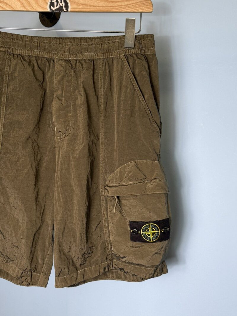 Alternative view of 36W Stone Island Khaki Comfort Fit Nylon Metal Cargo Shorts