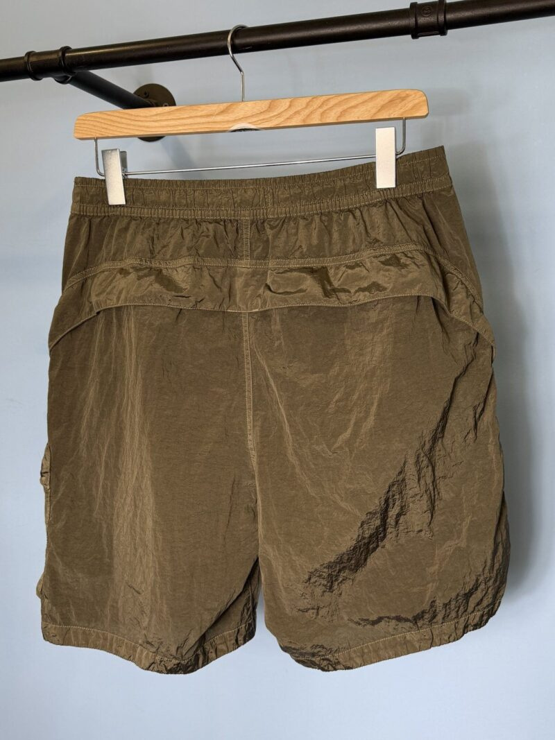 36W Stone Island Khaki Comfort Fit Nylon Metal Cargo Shorts - Image 3